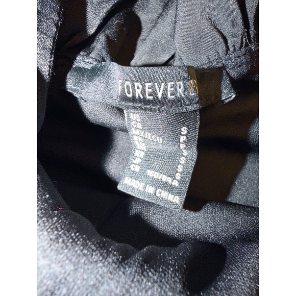 Forever 21 Black Lace Corset Top Ruffle Tie Strap Bustier - Picture 3 of 4